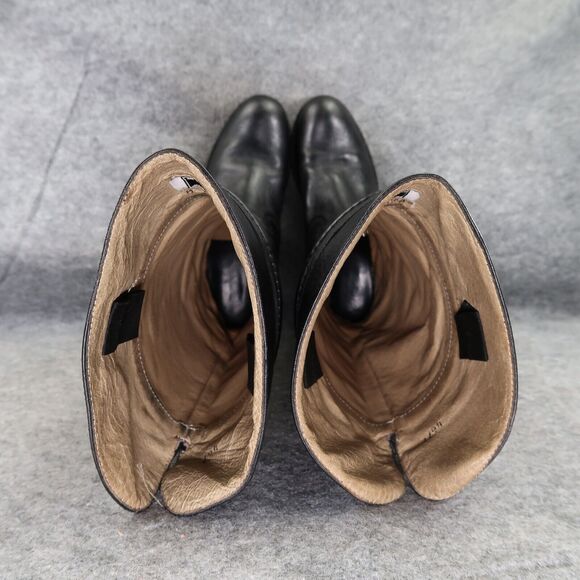 Frye Boots Women 6 Melissa Trapunto Riding Leather Pull On Classic Fashion Black - Picture 12 of 16